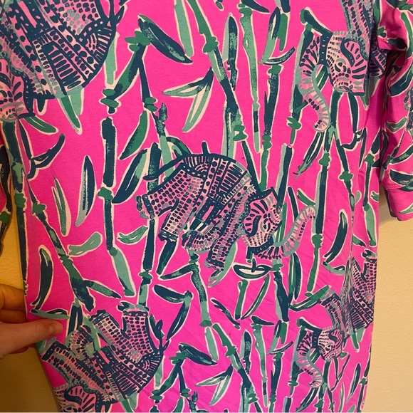 Lilly Pulitzer Girls Sophie Dress Mandevilla Pink Extra Lucky Elephant - Picture 3 of 8